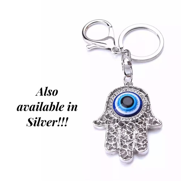 Bohemian Crystal Hamsa Hand with Evil Eye Keychain - Picture 6 of 15